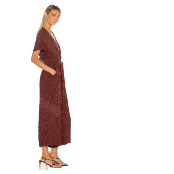 Revolve | Rails Jet Spotted Crop Wide Leg Jumpsuit In Rust Spotted - Picture 5 of 12